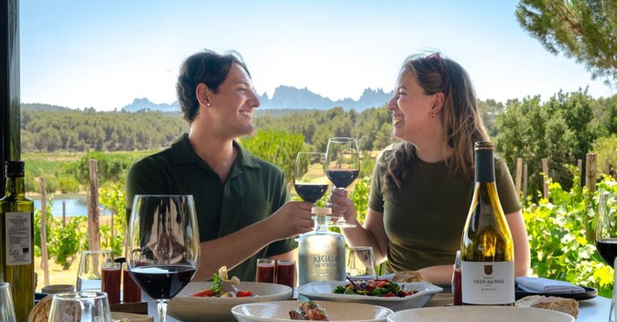 Excursión desde Barcelona a Montserrat con experiencia de vino y almuerzo