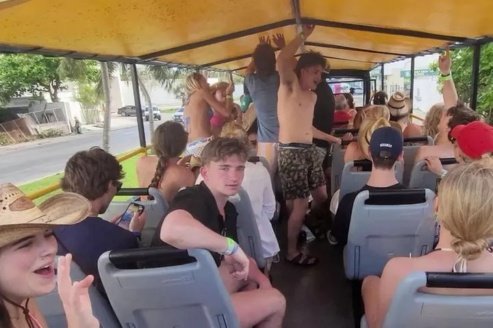 Cancun Party Bus Day Tour Shopping Tequila Tasting and Karaoke