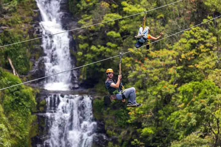 Big Island: 8-Zipline & Suspension Bridge Waterfall Adventure