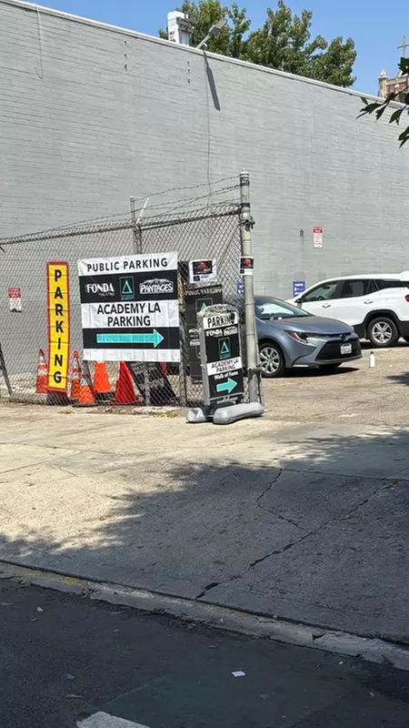 Parking at Academy LA Parking Lot