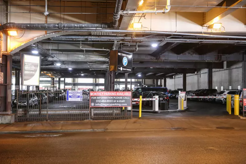 Parking at Underground Entrance - NBC Tower Parking Lot