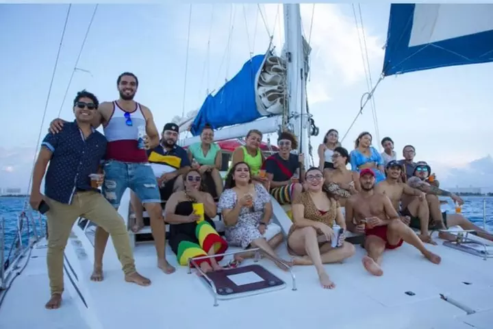 Isla Mujeres Catamaran Party Cruise with Snorkeling and Lunch - Primary Image