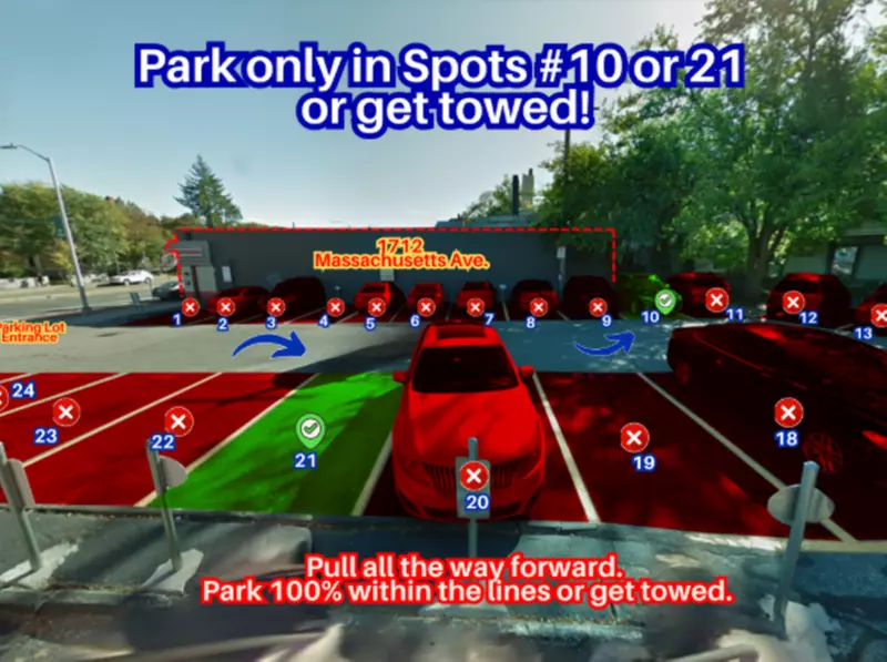 Parking at 1718 Massachusetts Ave. Lot