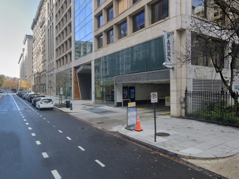 Parking at 1325 G St. NW. Garage