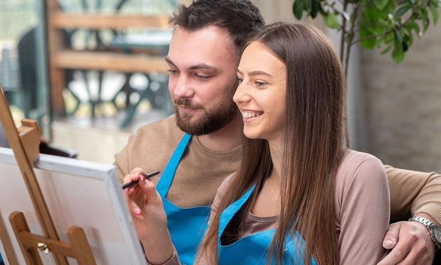 Image 4: Mystery Paint and Sip Night at a Trendy Wine Bar in Atlanta