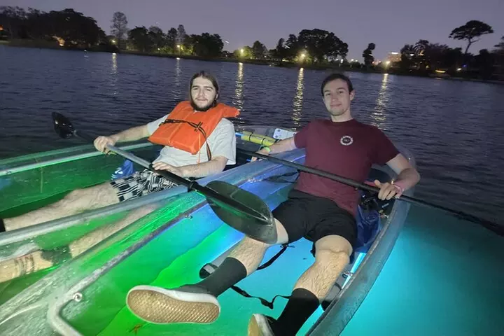 LED Glow in the Dark Clear Kayak or Paddleboard in Paradise