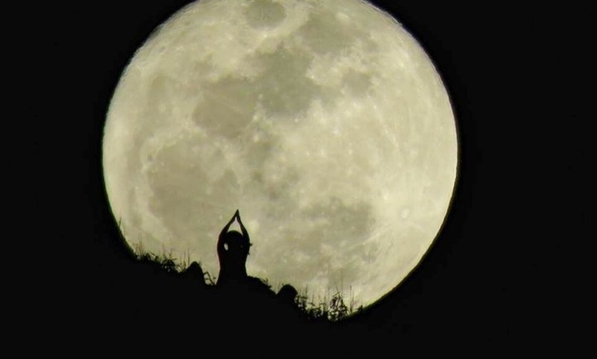 Image 13: Beach Yoga on Waikiki with Diamondhead Backdrop