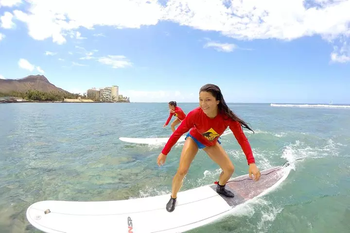 Exclusive Group Surfing Lesson with Waikiki Courtesy Shuttle