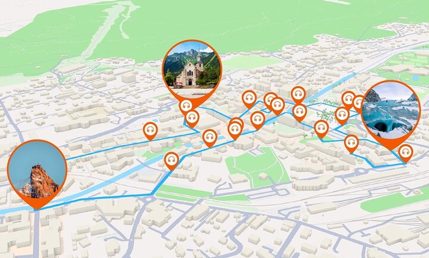 Image 2: Chamonix Visite audioguidée à pied 1h30 et 22 commentaires audios