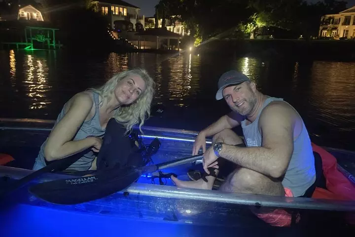 LED Glow in the Dark Clear Kayak or Paddleboard in Paradise