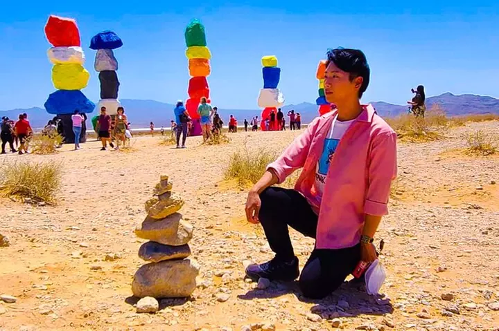 California Desert, Seven Magic Mountains and Las Vegas Sign