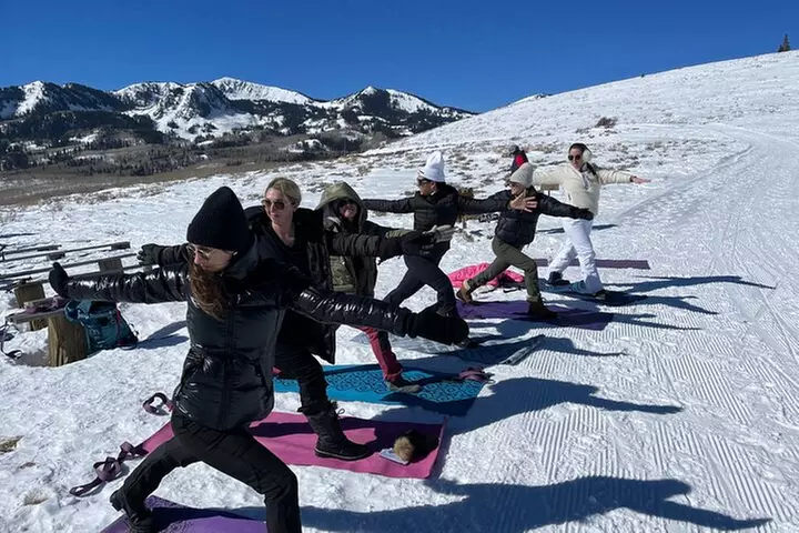 Snowshoe and Snowga (snow yoga) in Park City's Winter Wonderland