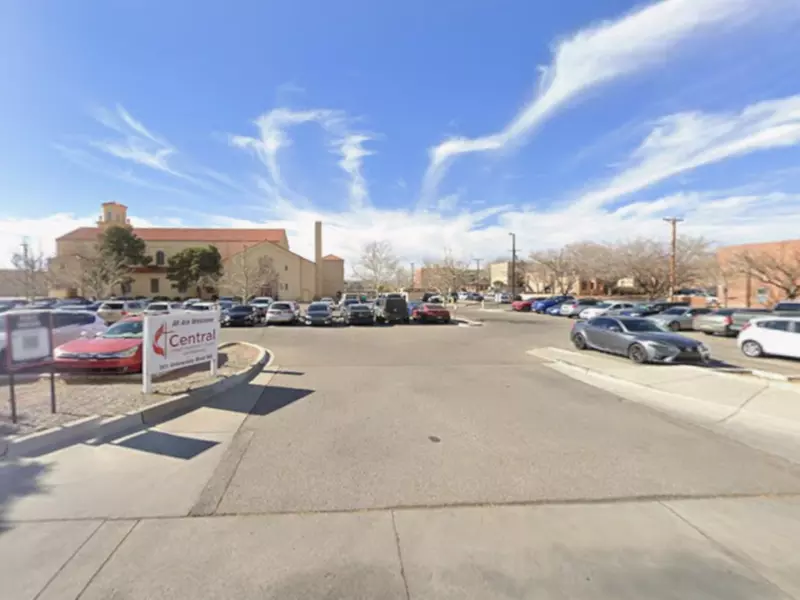 Parking at 201 University Blvd. NE. Lot