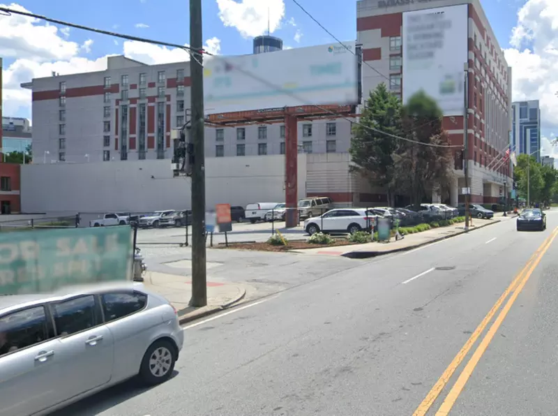 Parking at 285 Marietta St. NW. Lot