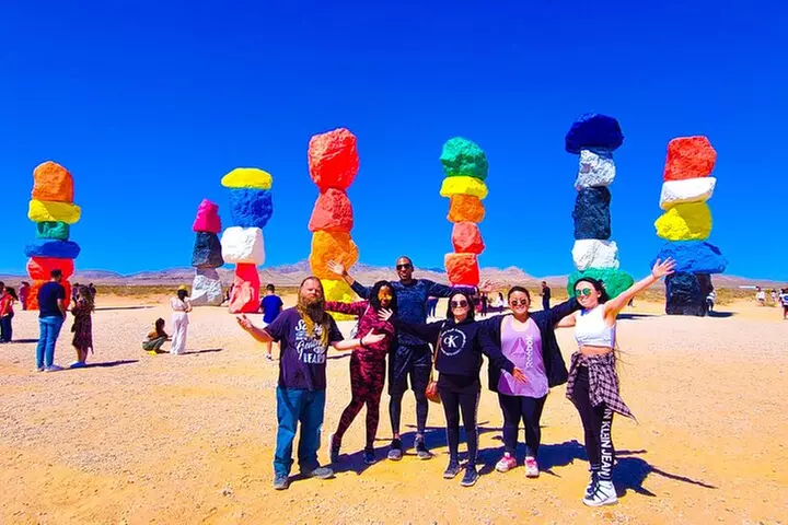 California Desert, Seven Magic Mountains and Las Vegas Sign