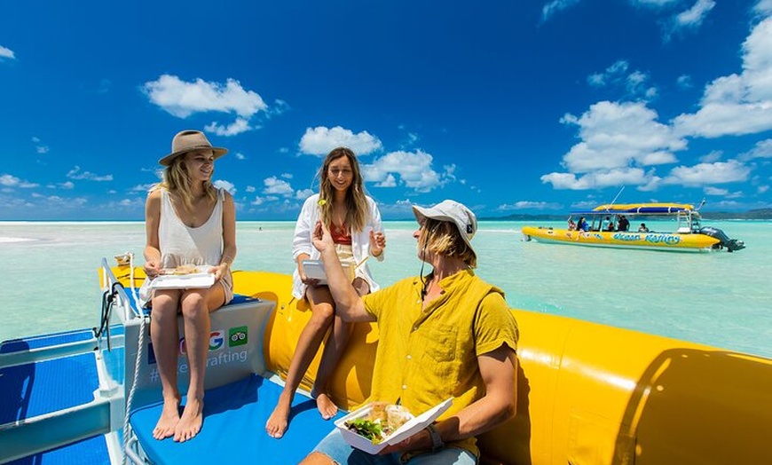 Image 3: Ocean Rafting: Whitehaven Beach, Snorkelling & Hill Inlet Lookout