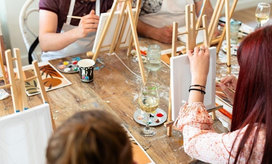 Image 3: Mystery Paint and Sip Night at a Trendy Wine Bar in Atlanta