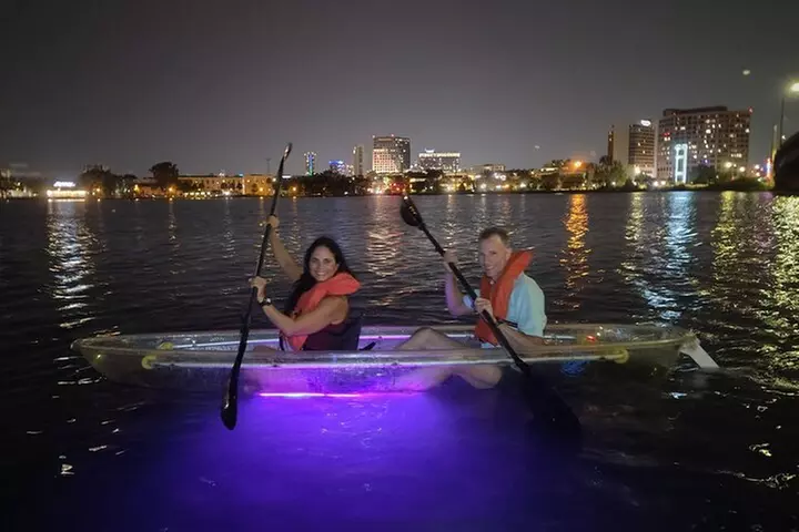 LED Glow in the Dark Clear Kayak or Paddleboard in Paradise