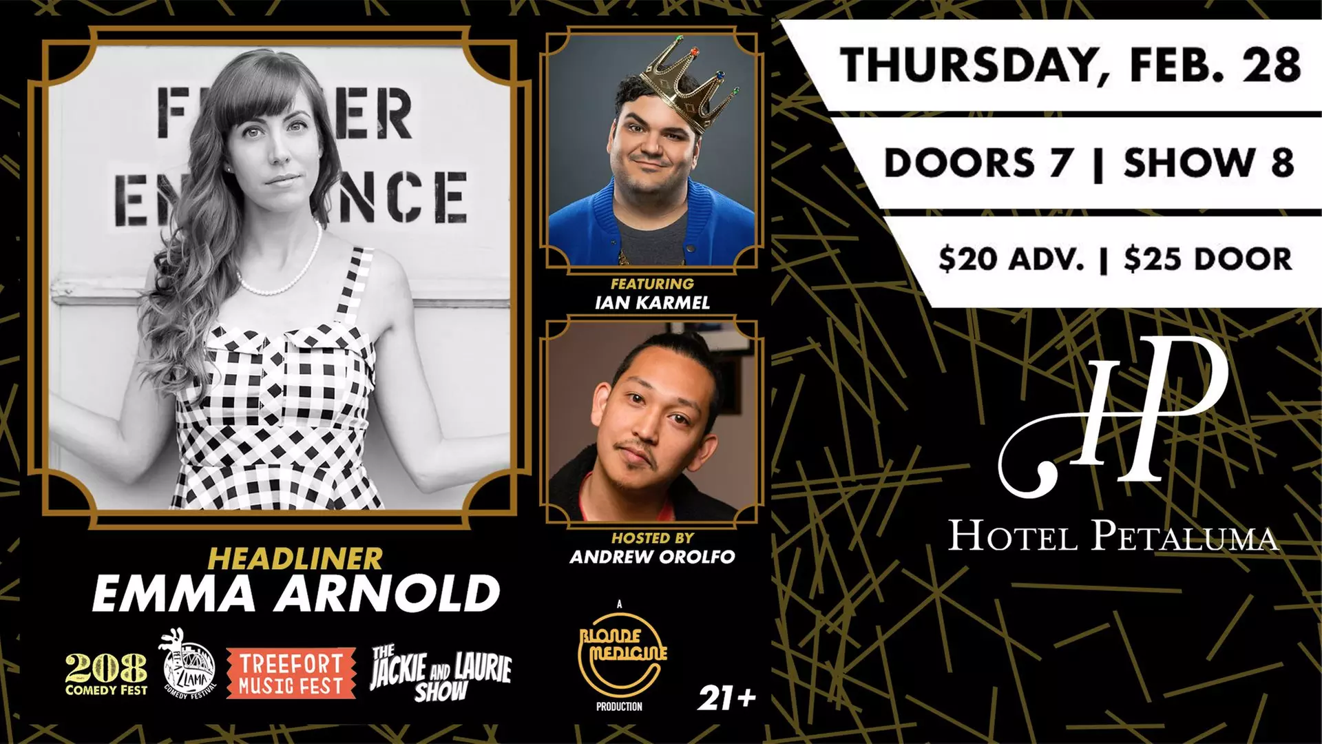 Comedy Night at Hotel Petaluma: Emma Arnold - Thursday, Feb 28, 2019 / 8:00pm - Primary Image