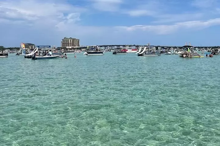12 passenger Crab Island pontoon boat rental