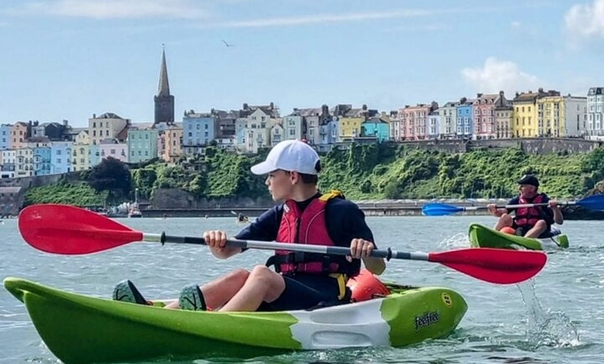 Image 2: Guided kayaking trip exploring the secrets of the Tenby coastline