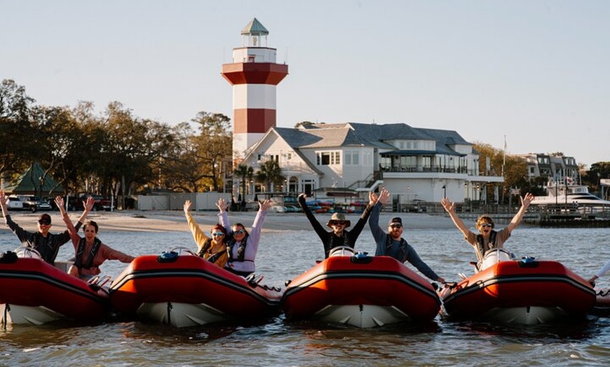 Image 1: Hilton Head Guided Dolphin Watching & Sightseeing Tour via Mini Boat
