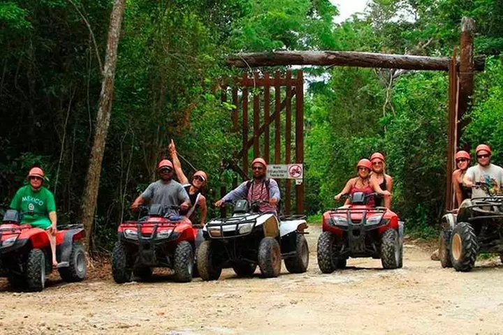 Combo 3X1 Jungle ATV Single, Ziplines & Cenote from Playa del Carme...