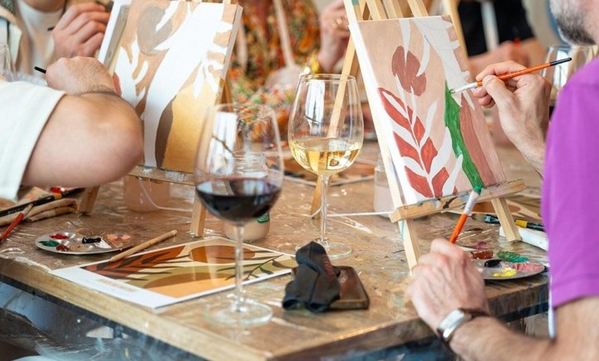 Image 10: Mystery Paint and Sip Night at a Trendy Wine Bar in Atlanta