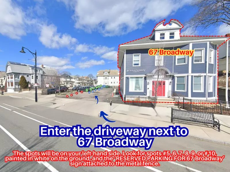 Parking at 67 Broadway - Spots #5, 6, 7, 8, 9 or #10 Only