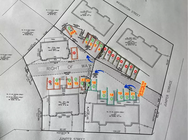 Parking at 31-35 Juniper St. Lot