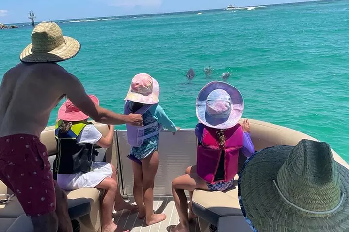 Private Crab Island Pontoon Charter with Inflatables