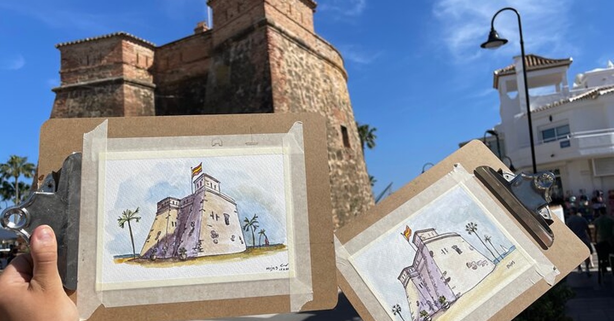 Tour de acuarela y dibujo en Mijas, Málaga