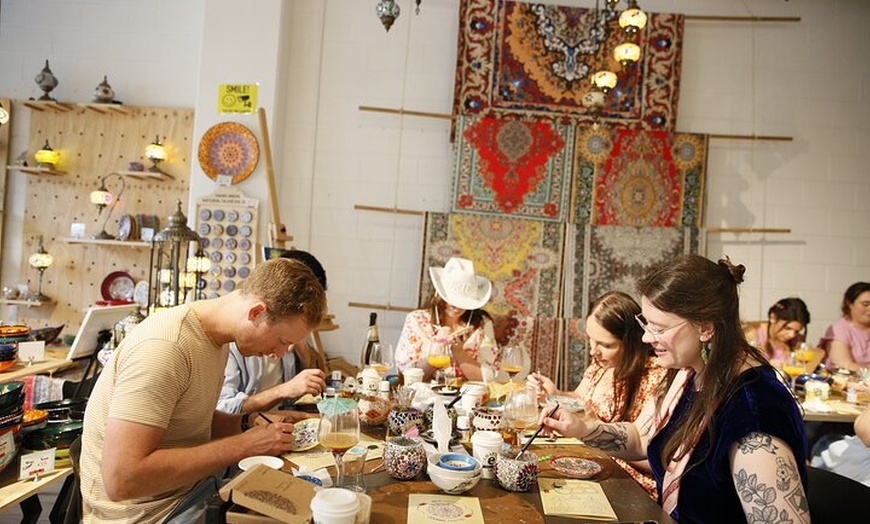 Image 3: Paint and Sip Classes Brisbane: Ceramic Plates & Bowls
