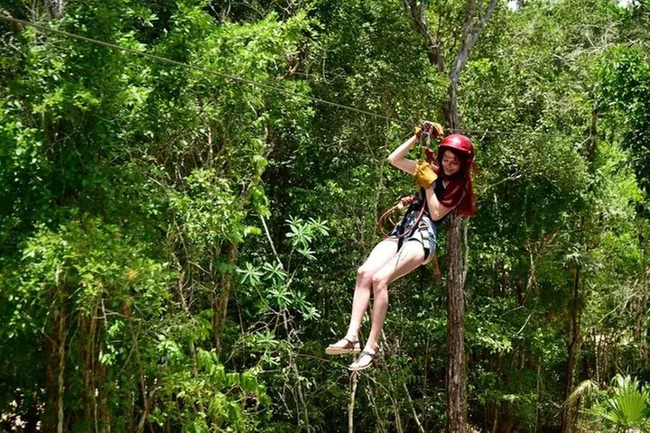 Amazing Experience ATV (shared), Zipline and Cenote + Round Transpo...