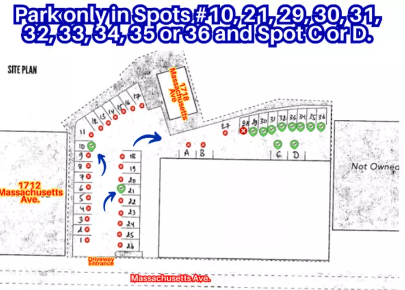 Parking at 1718 Massachusetts Ave. Lot