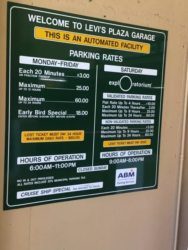 Parking at 101 Lombard Garage