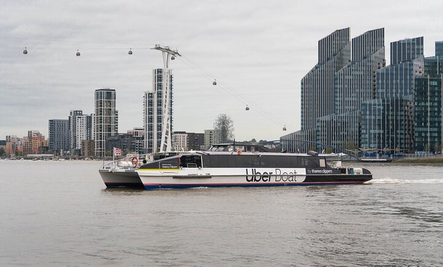 Image 10: London IFS Cable Car Uber Boat Return Thames River Journey