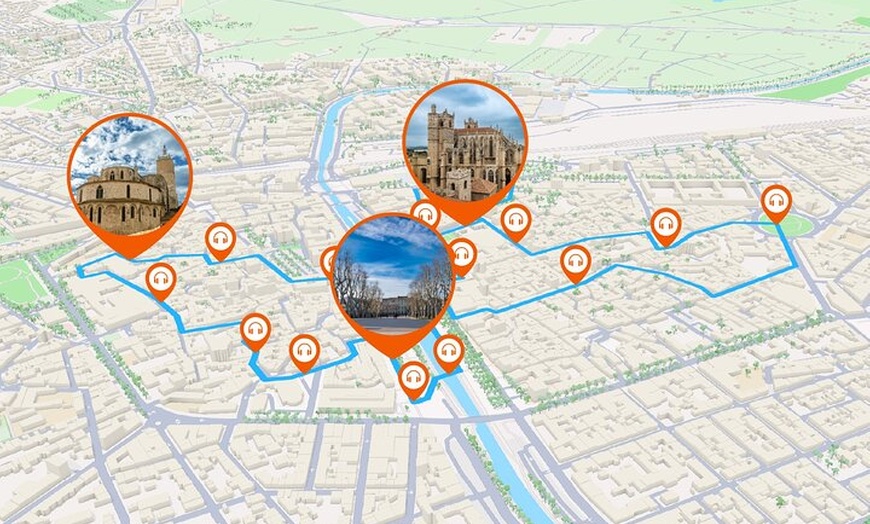 Image 2: Narbonne Visite audioguidée à pied 1h40 et 20 commentaires audios