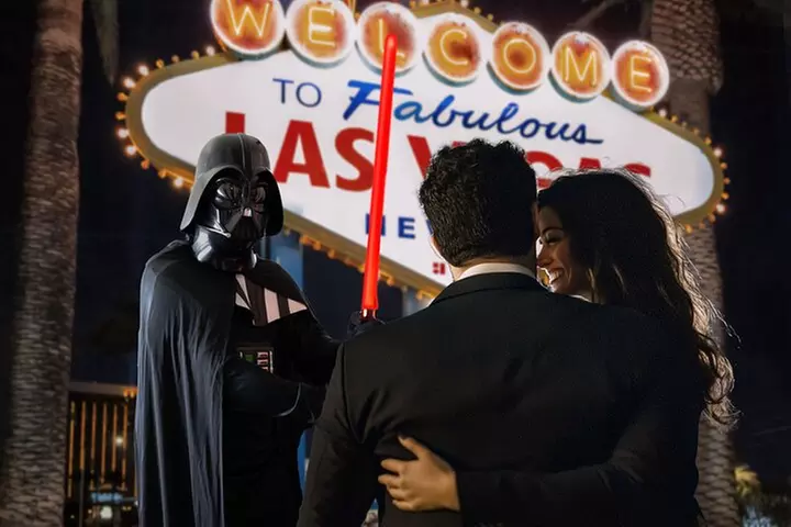 Movie Themed Wedding or Vow Renewal at Las Vegas Sign
