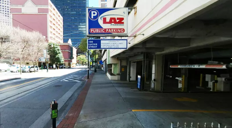 Parking at 100 Luckie St. NW. Garage