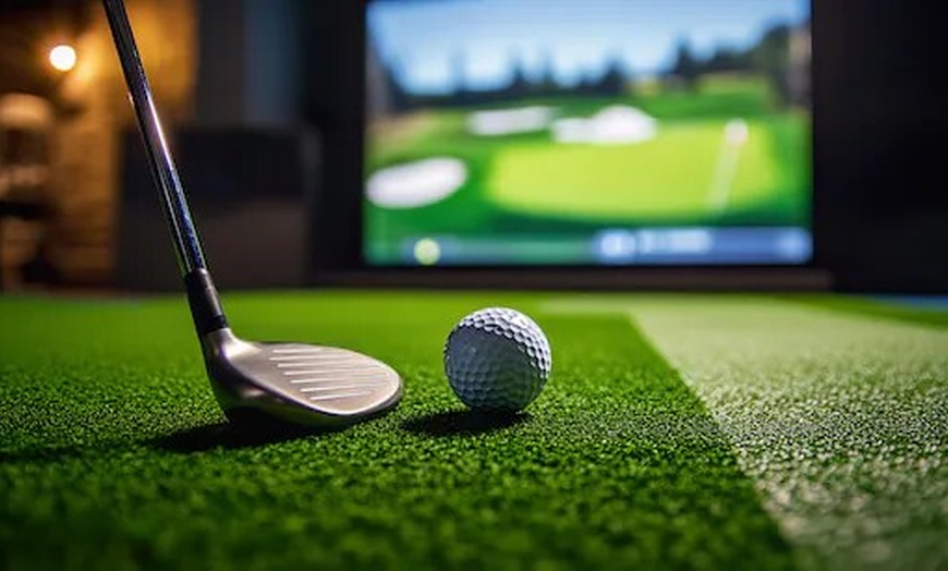 Image 3: $25 Towards One Hour Of Axe Throwing Or Golf Simulator For Group Of...