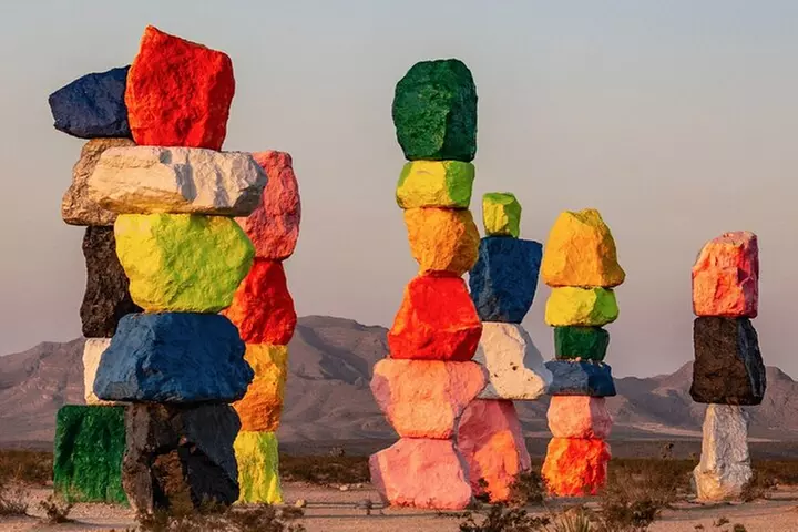 California Desert, Seven Magic Mountains and Las Vegas Sign