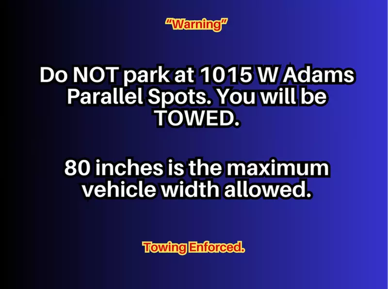 Parking at 1025 W Adams St. - Spots #11 - 40 Only