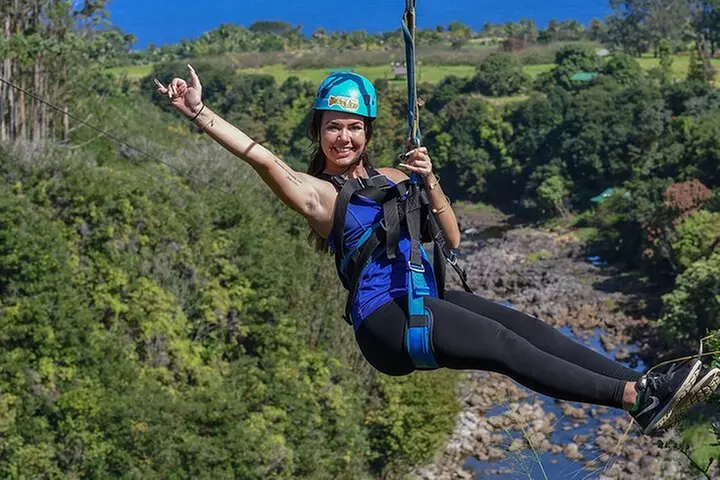 Big Island 9-Line Zipline Experience Plus Private Waterfall Swim - Second Medium