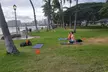 Beach Yoga on Waikiki with Diamondhead Backdrop - Second Medium
