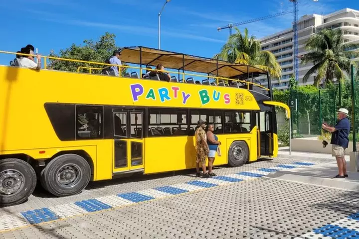 Cancun Party Bus Day Tour Shopping Tequila Tasting and Karaoke