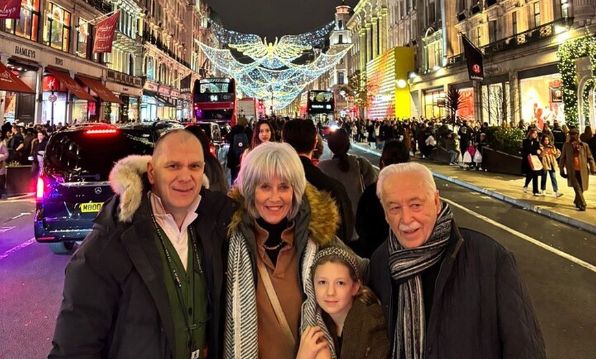 Image 1: London Christmas Lights Private Guided Taxi Tour