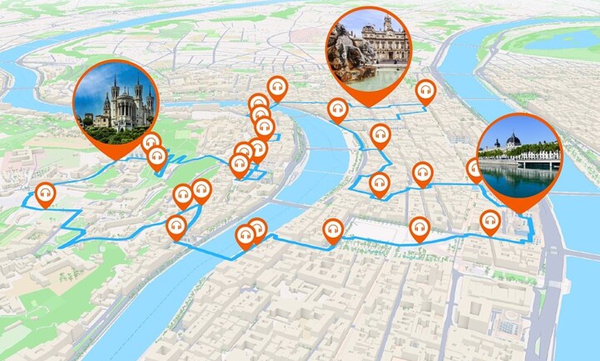 Image 2: Lyon Visite audioguidée à pied 3h30 et 26 commentaires audios