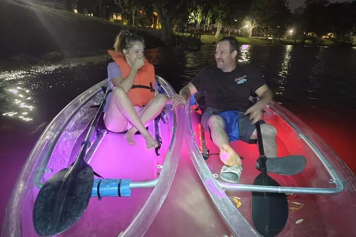 LED Glow in the Dark Clear Kayak or Paddleboard in Paradise