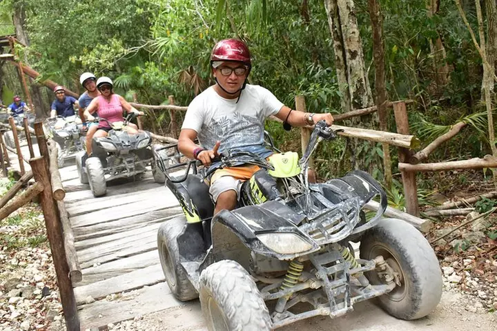 ATV Single Zipline and Cenote Extreme Combo 3x1 from Cancun